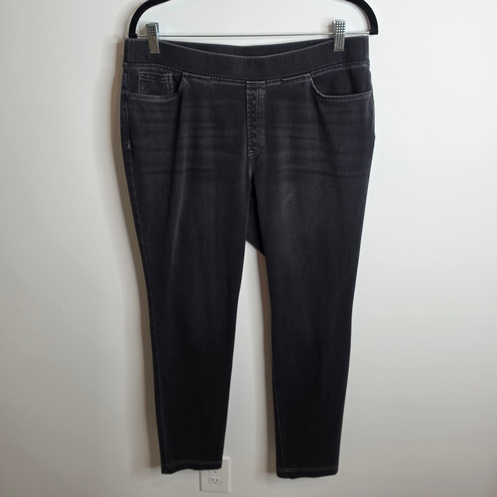 Pure Jill Stretch Denim Leggings Women M Black Pull On Repreve Skinny Jeans